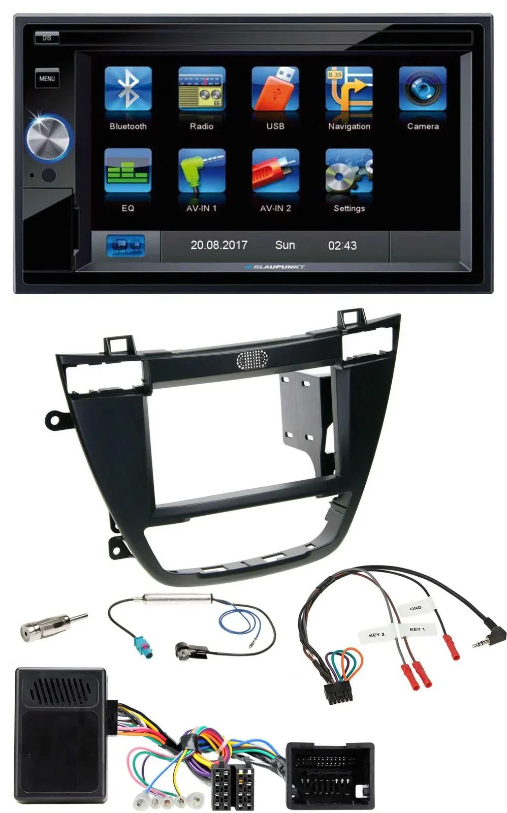 Blaupunkt SD USB TMC Bluetooth 2DIN Lenkrad Navigation für Opel Insignia ab 08 s