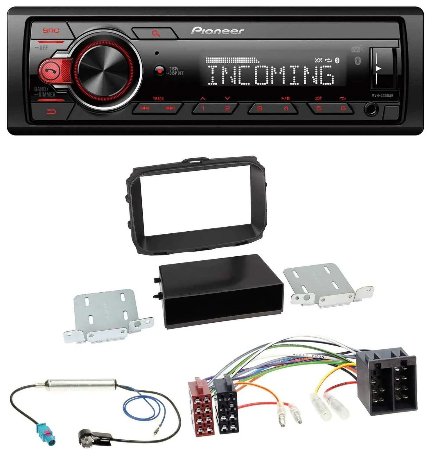 Автомагнитола Pioneer Bluetooth, USB, DAB, MP3 для Alfa Romeo Giulietta (2013–2021), ISO