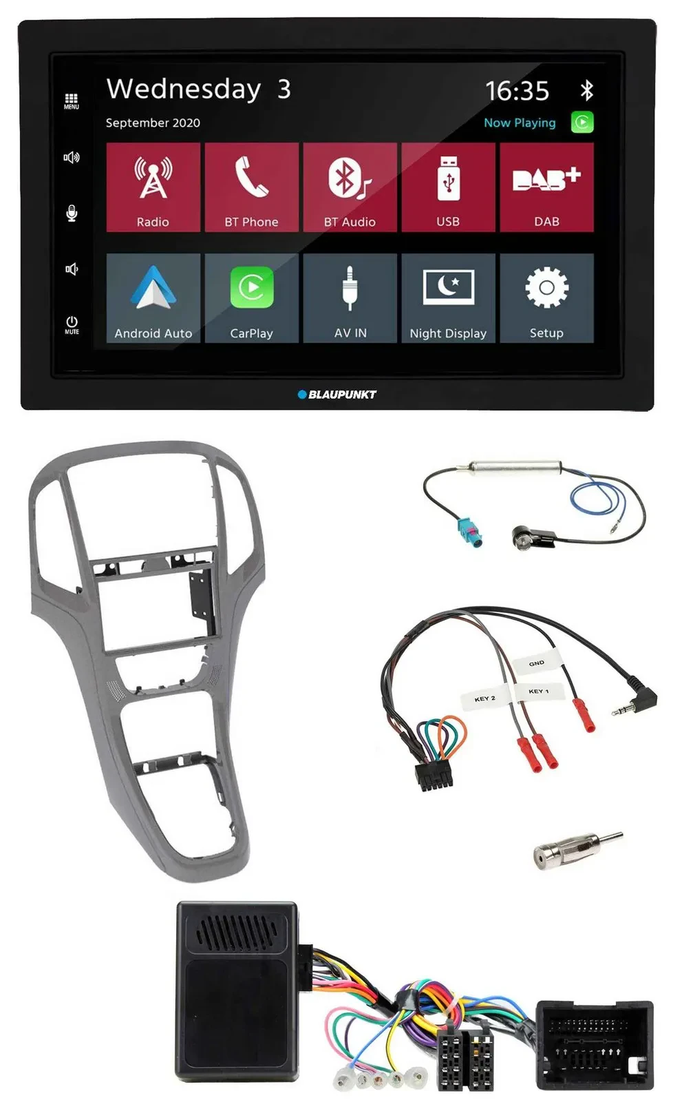 Blaupunkt DAB Bluetooth USB Lenkrad 2DIN Autoradio für Opel Astra J ab 2009 Tita
