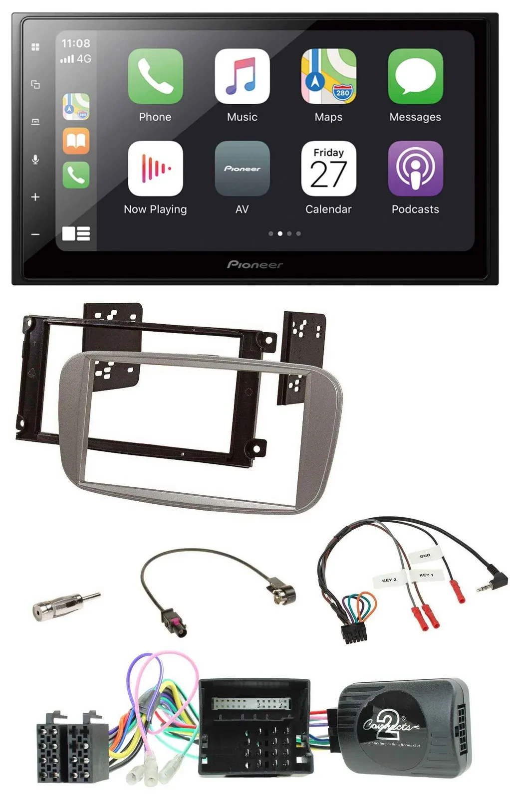 Pioneer Lenkrad Bluetooth DAB 2DIN USB Autoradio für Ford Mondeo S-Max 2007-14 C