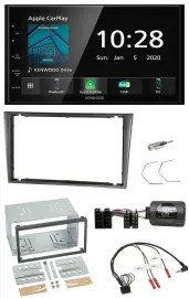 Автомагнитола Kenwood 2DIN Bluetooth DAB USB для Opel Corsa C (2000–2004) с поддержкой кнопок на руле