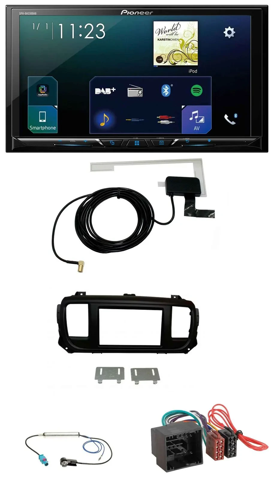 Pioneer 2DIN DAB USB MP3 Bluetooth Autoradio für Citroen Jumpy Spacetourer ab 20
