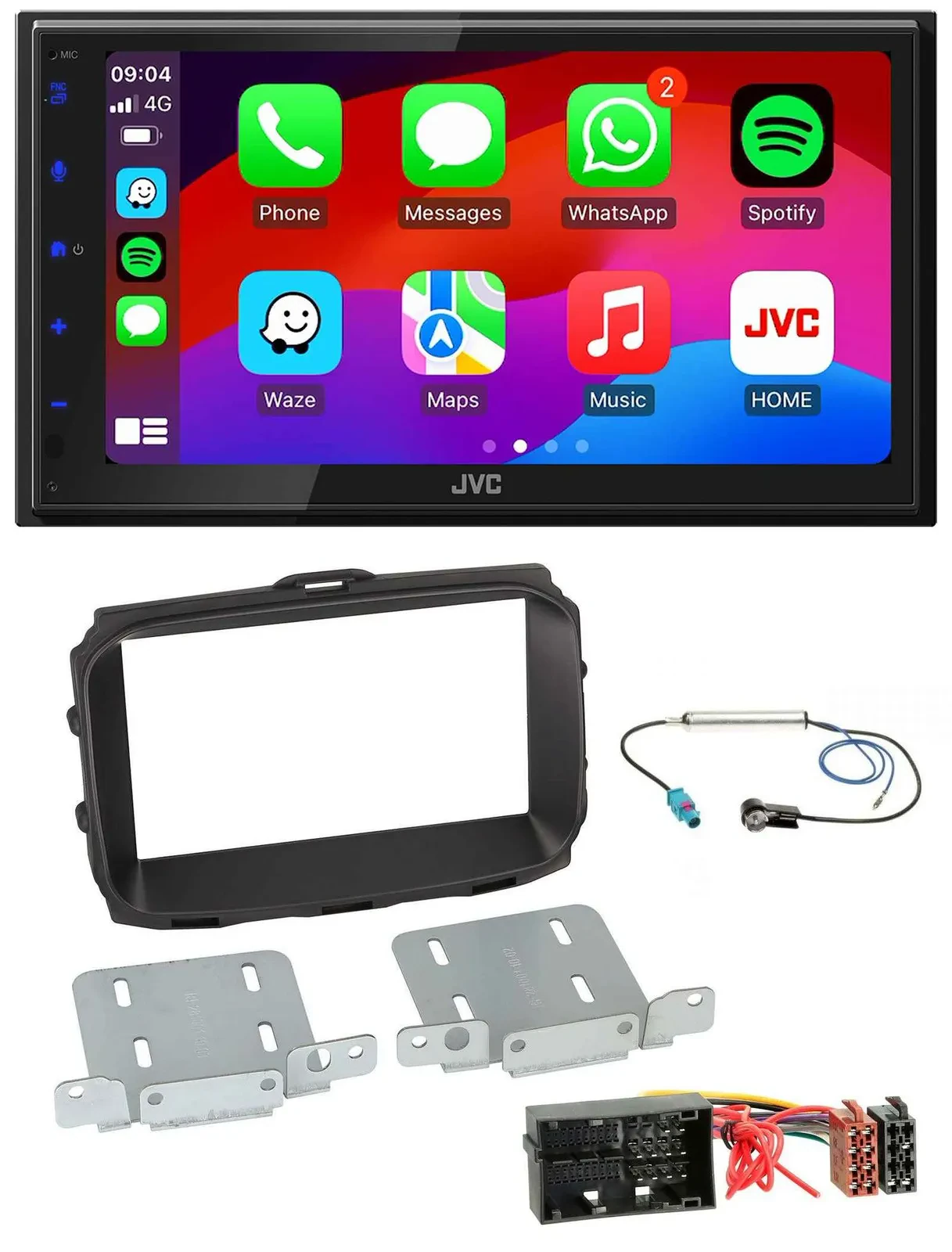 Автомагнитола для Alfa Romeo Giulietta (940) Facelift с 2013 JVC 2-DIN, Bluetooth, USB, MP3, DAB