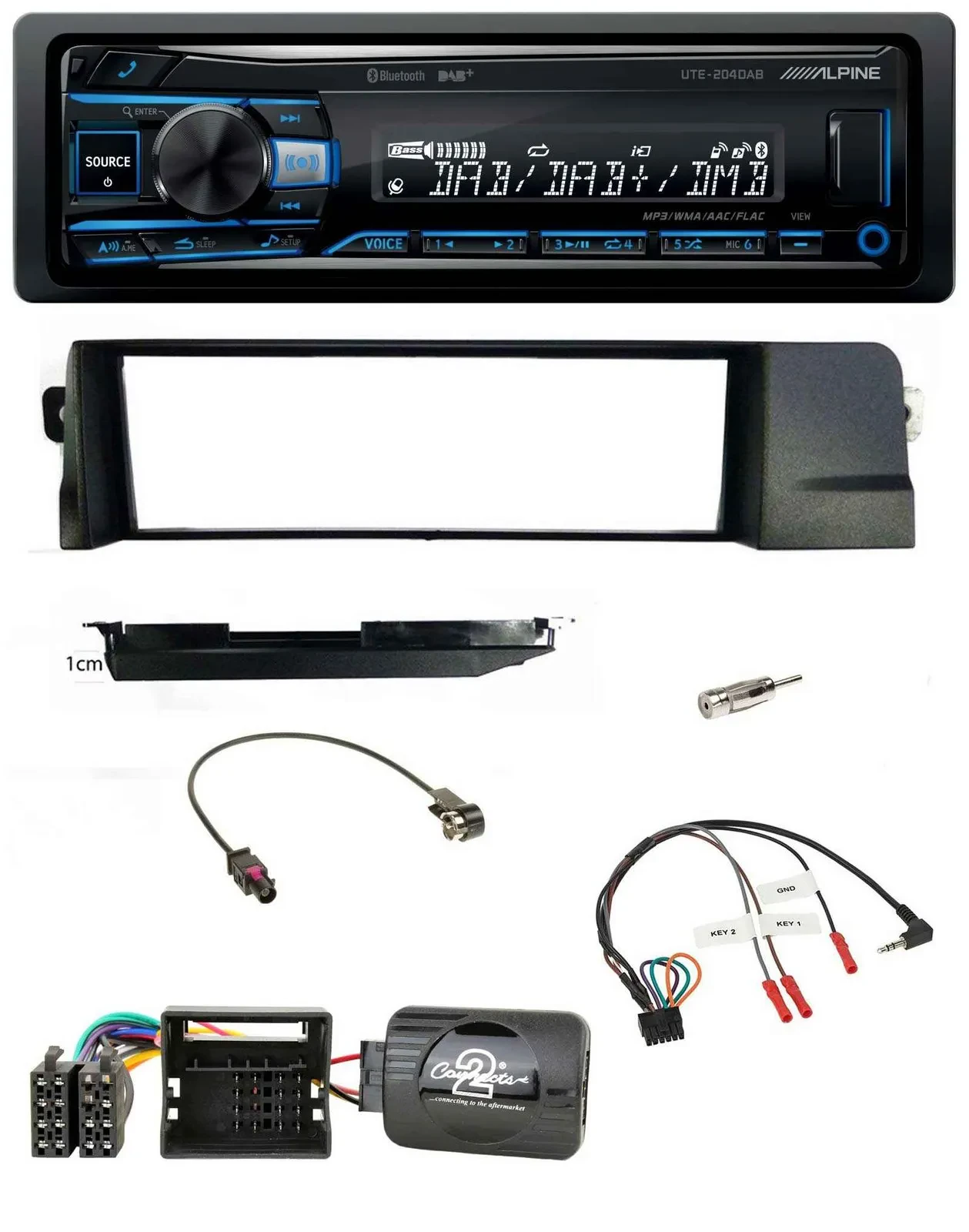 Alpine USB Bluetooth DAB Lenkrad Autoradio für BMW 3er E46 Profi 2001-2007