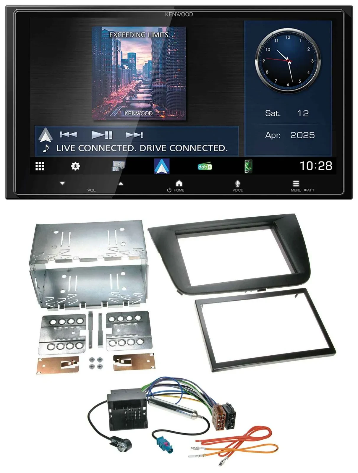 Kenwood Bluetooth 2DIN USB DAB MP3 Autoradio für Seat Leon 05-09 schwarz