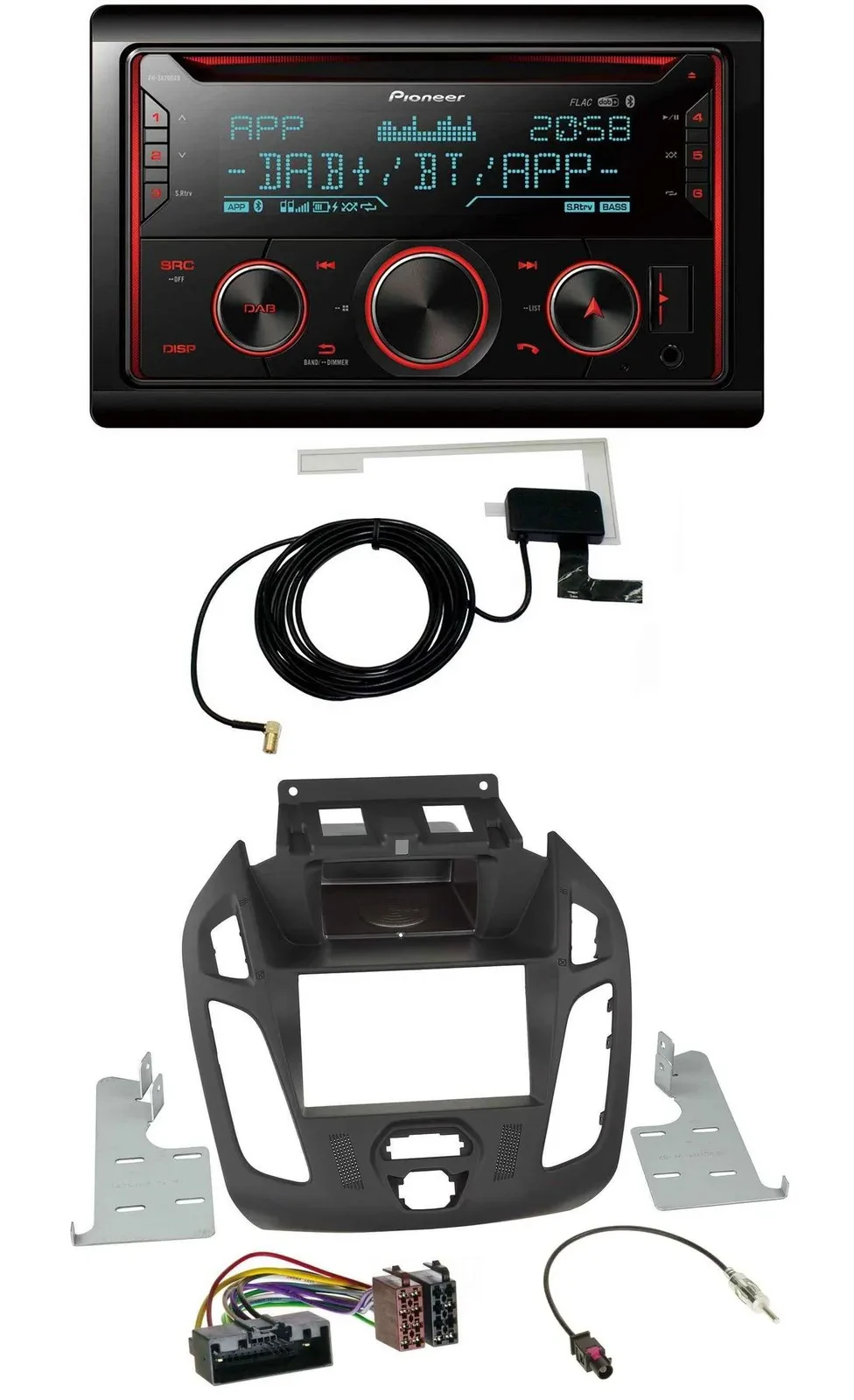 Pioneer 2DIN MP3 DAB USB CD Bluetooth Autoradio für Ford Transit 12-18 ohne Disp