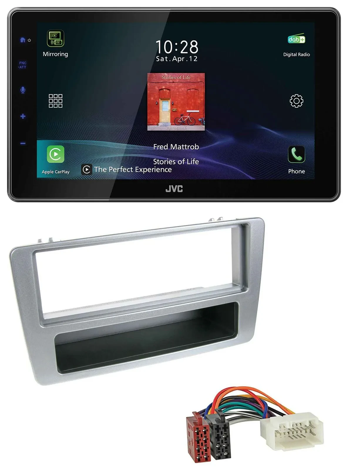 JVC DAB MP3 Bluetooth USB Autoradio für Honda Civic 01-03 silber man. Klima.