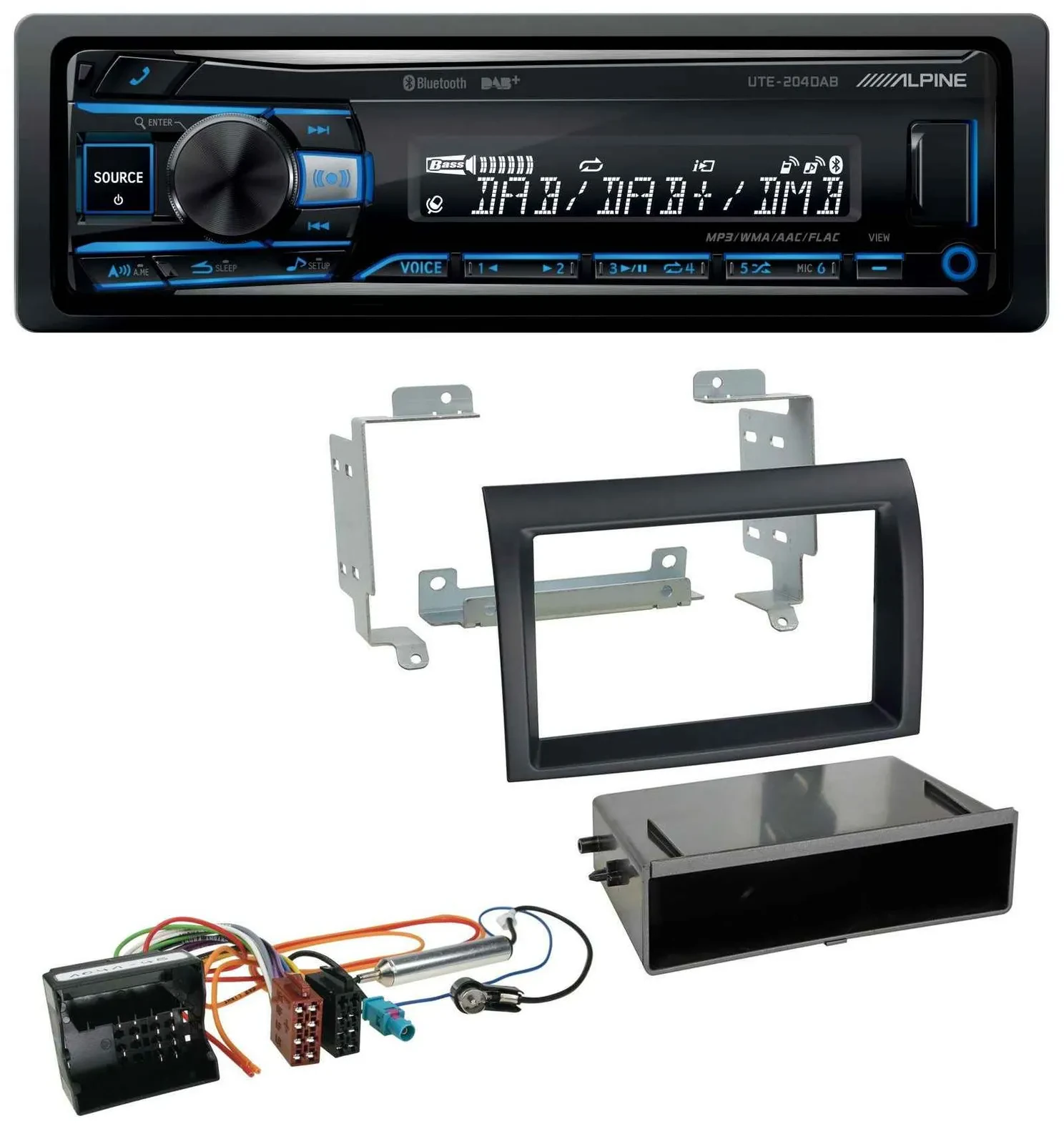 Alpine USB Bluetooth DAB MP3 Autoradio für Citroen Jumper Quadlock 06-11 schwarz