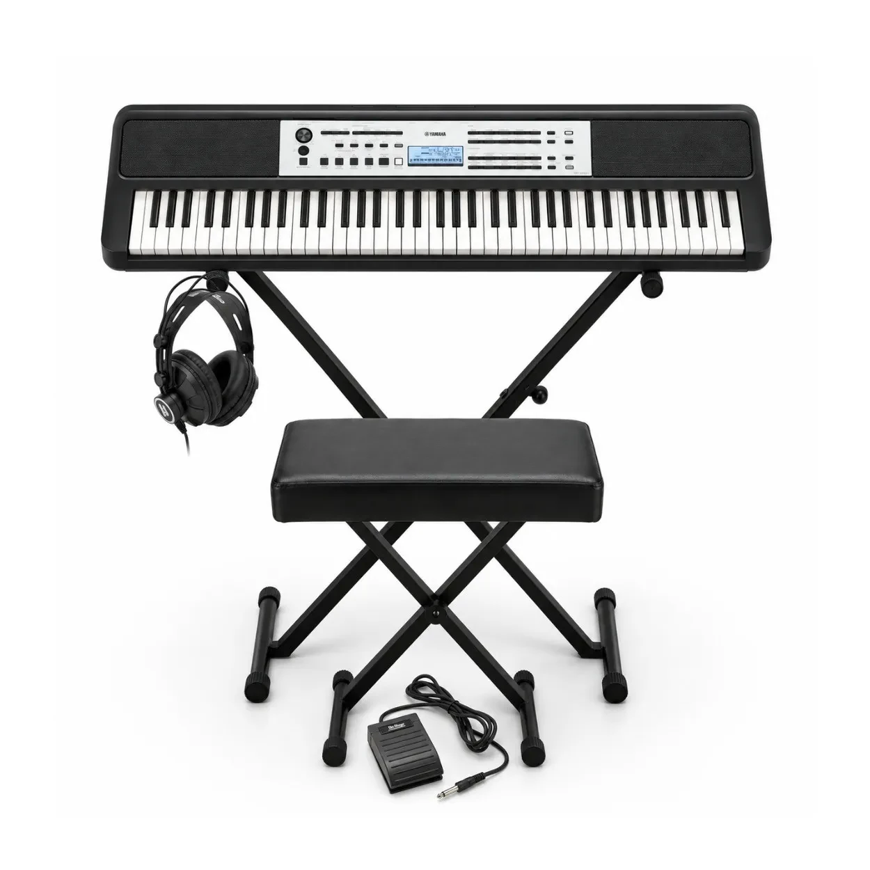Yamaha YPT-W320 76-Key Portable Keyboard with Stand, Bench, Headphones and Pedal