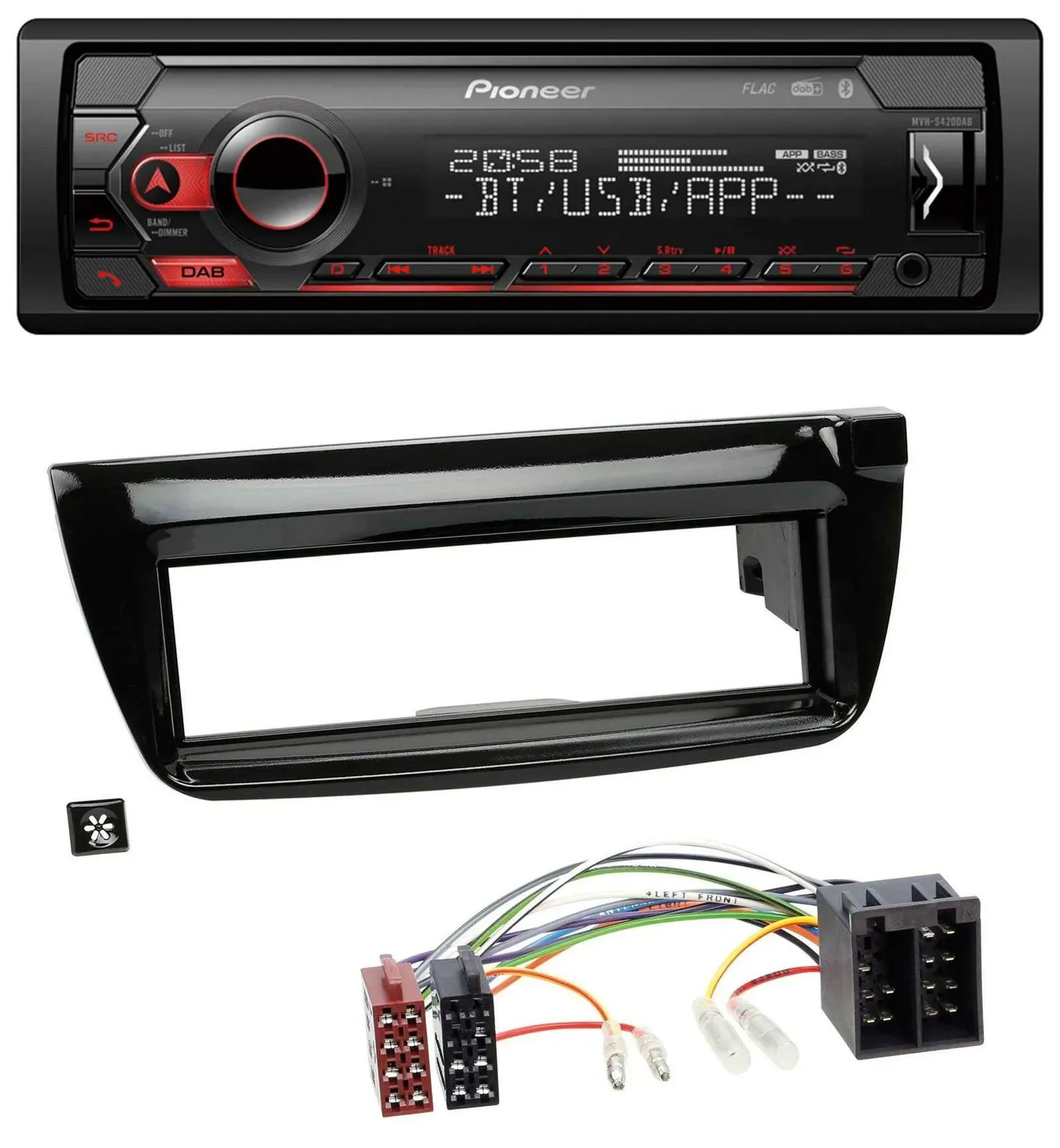 Pioneer MP3 USB DAB Bluetooth Autoradio für Opel Combo ab 11 Fiat Doblo 12-15