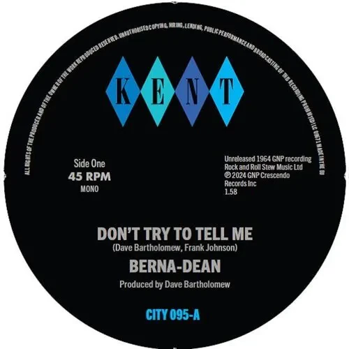 Виниловая пластинка Berna-Dean - Don'T Try To Tell Me / Laughing On The Outside [New 7" Vinyl] UK -