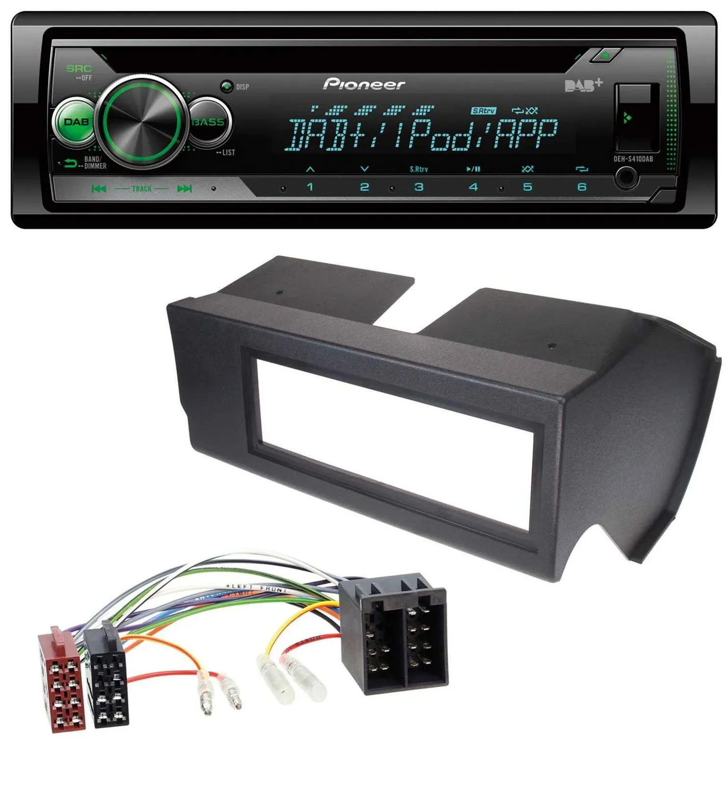 Pioneer USB MP3 DAB AUX CD Autoradio für Fiat Panda (bis 2002) - schwarz