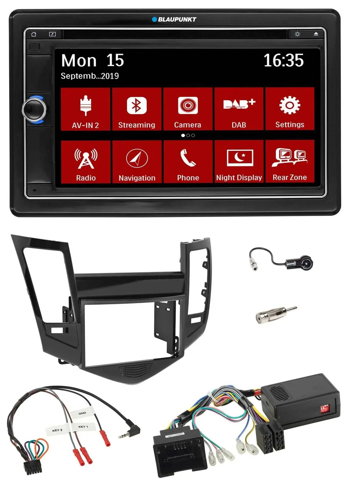 Автомагнитола Blaupunkt 2DIN DAB, Bluetooth, USB, навигация, TMC, для Chevrolet Cruze