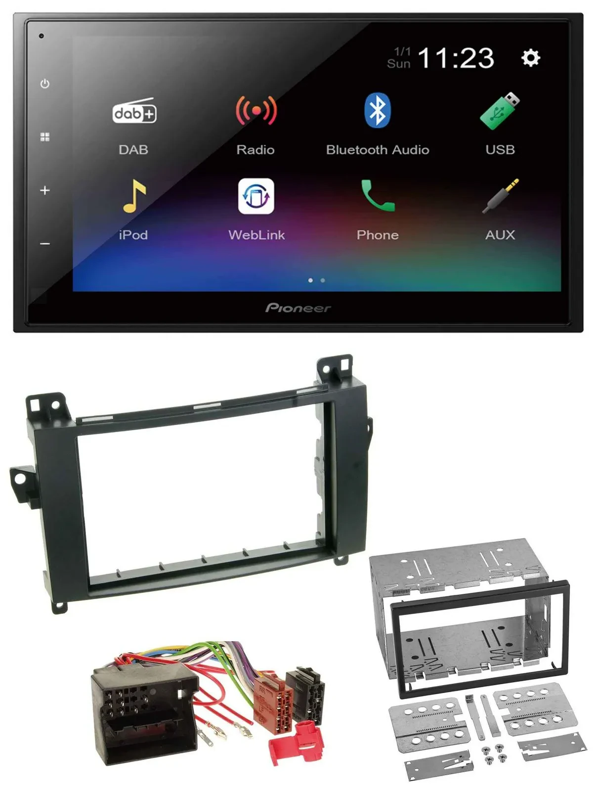 Pioneer USB Bluetooth DAB 2DIN MP3 Autoradio für Mercedes B-Klasse T245 05-11