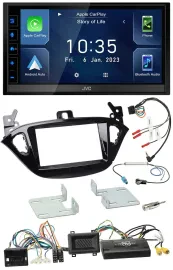 JVC DAB Bluetooth Lenkrad USB 2DIN Autoradio für Opel Adam Corsa E ab 2013 PDC