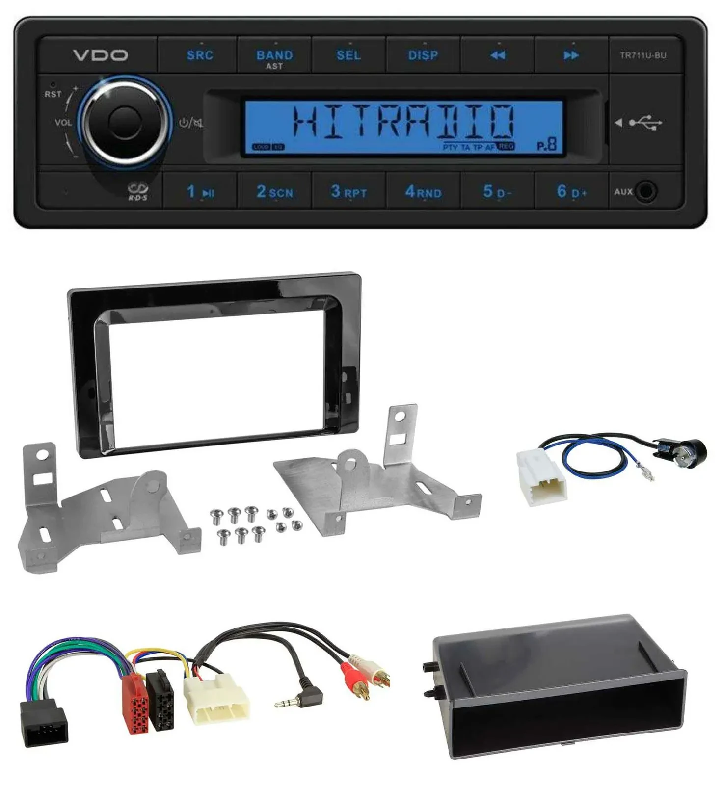 VDO AUX 1DIN MP3 USB Autoradio für Toyota Aygo (AB7, ab 2022)