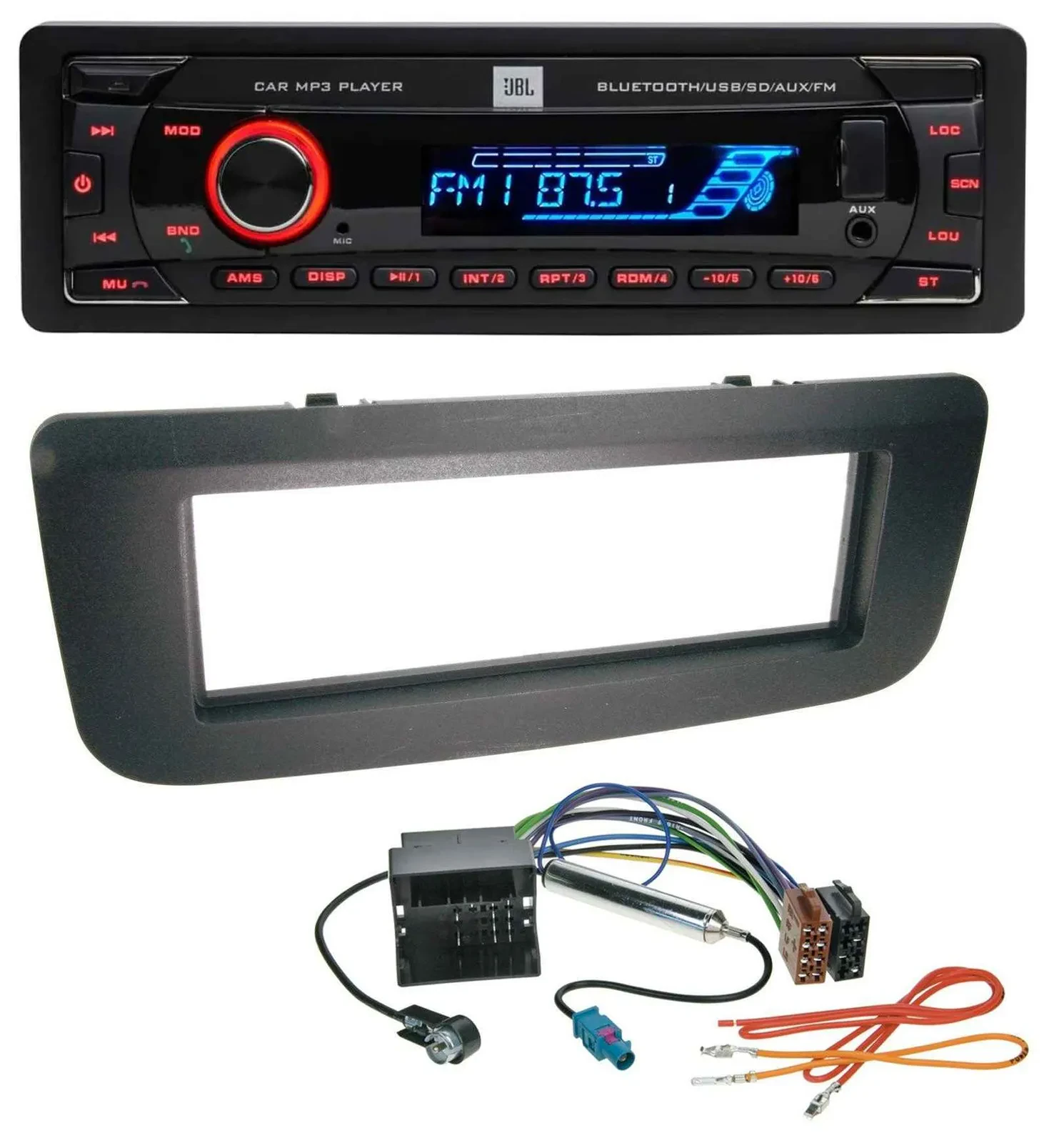 JBL AUX MP3 USB Bluetooth SD Autoradio für Skoda Fabia 5J 07-14 Praktik Roomster