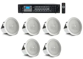 (6) JBL 3" Ceiling Speakers+6-Zone Bluetooth Amplifier For Hotel/Office/Diner