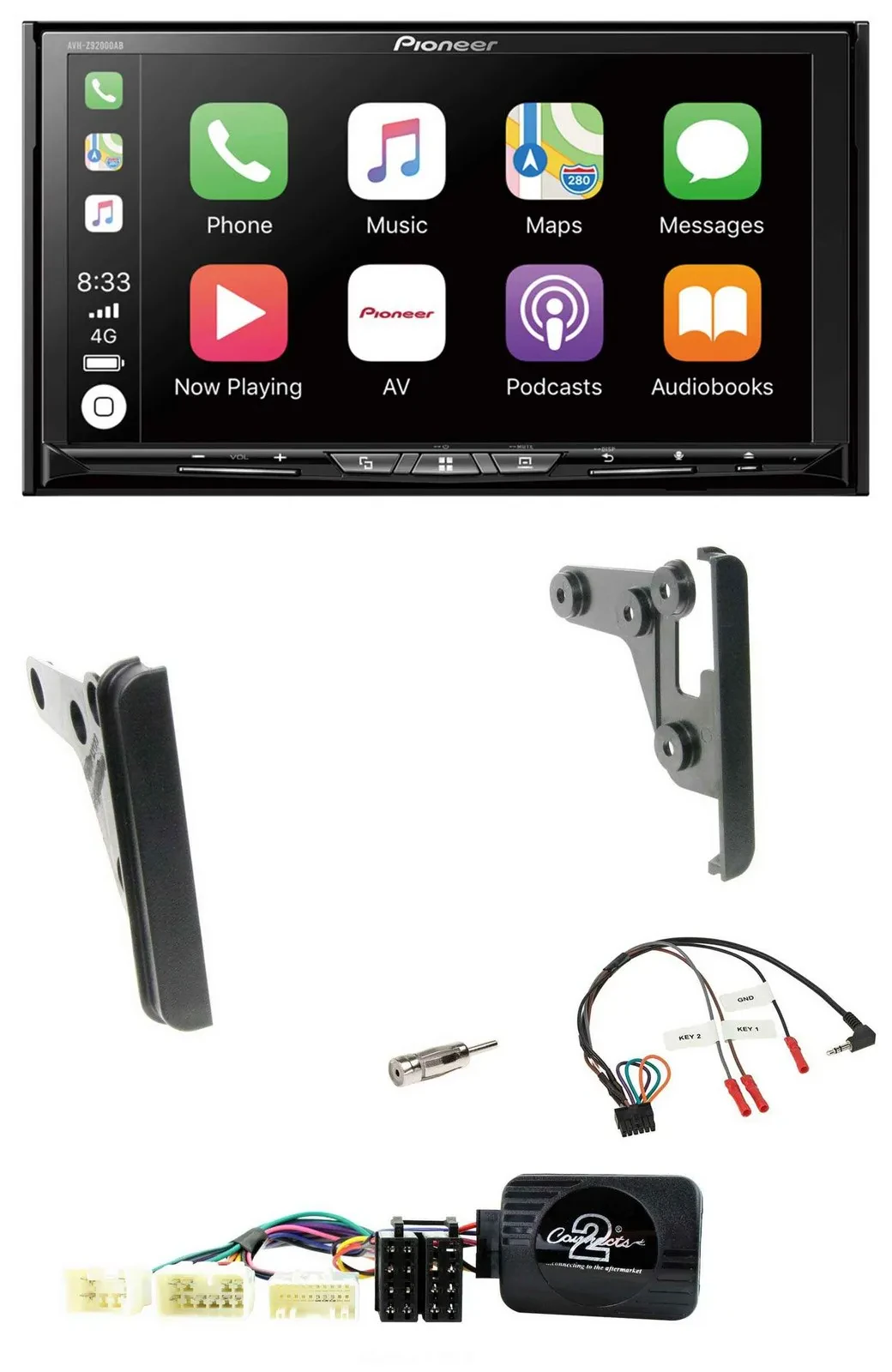 Pioneer 2DIN Lenkrad USB DAB DVD Bluetooth Autoradio für Toyota FJ ab 2007
