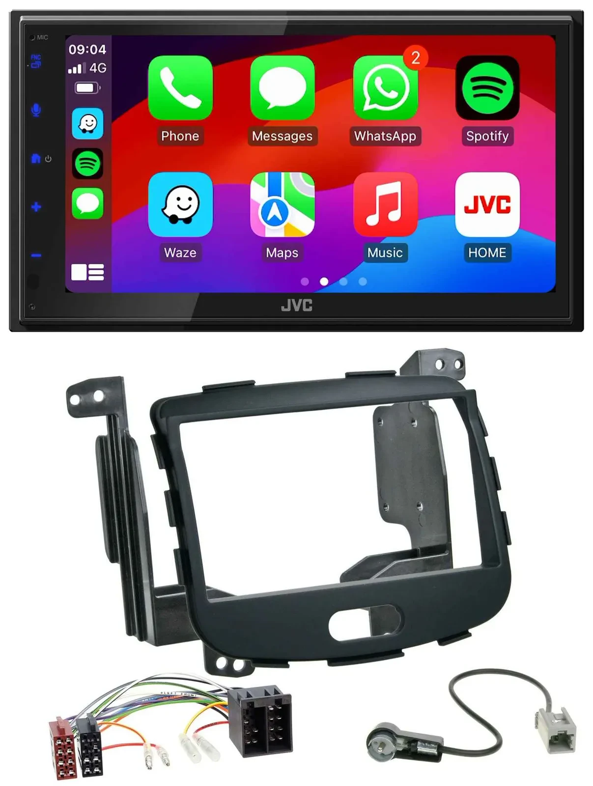 JVC Bluetooth 2DIN MP3 DAB USB Autoradio für Hyundai i10 08-13 Rubber Touch