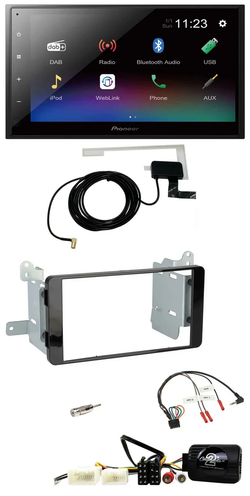 Автомагнитола Pioneer 2DIN, DAB, Bluetooth, USB, для Mitsubishi L200 (с 10/2015)