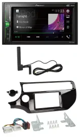 Pioneer MP3 DAB AUX 2DIN Bluetooth Autoradio für Kia Rio UB ab 15 piano-schwarz