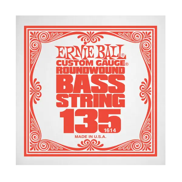 Струна для бас-гитары Ernie Ball P01614, сталь никелированная, круглая оплетка, калибр 135