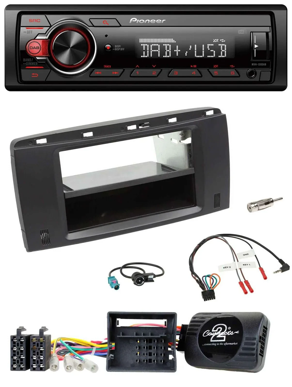 Pioneer MP3 1DIN DAB USB Lenkrad Autoradio für Mercedes R-Klasse W251 2006-2012