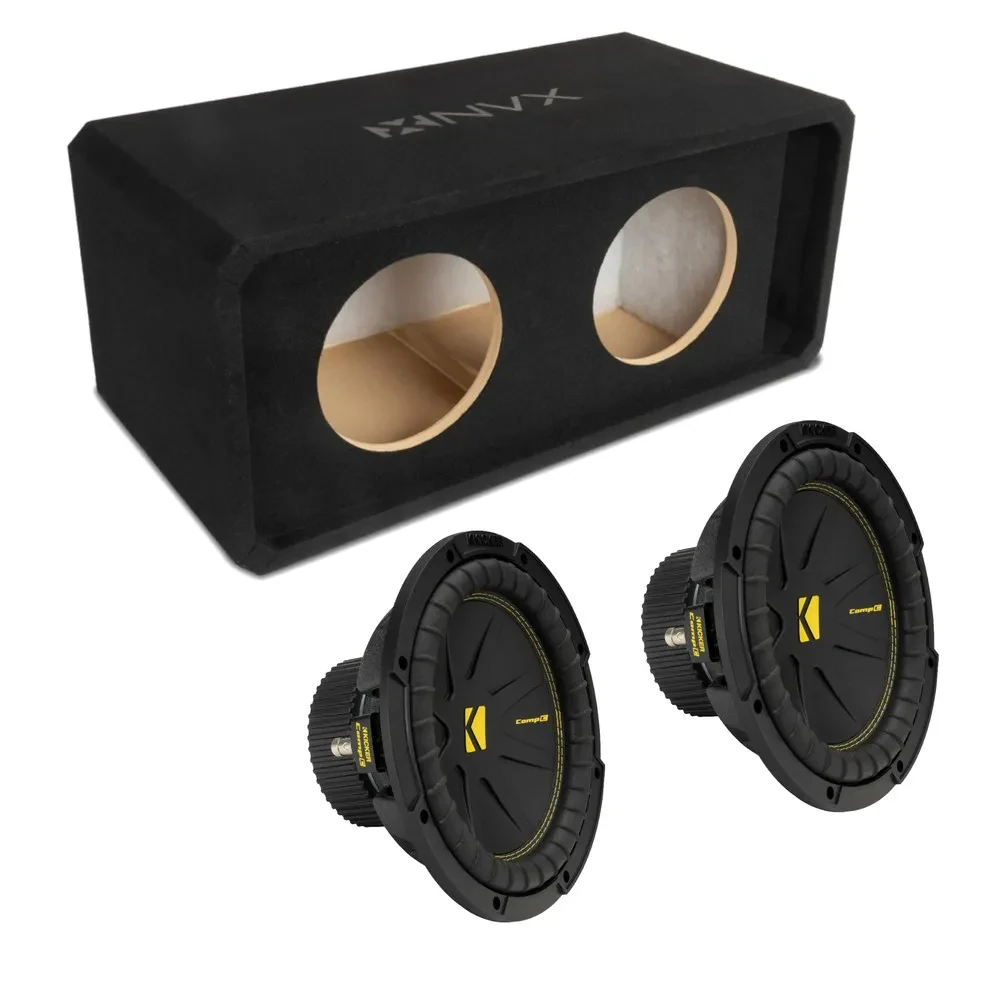 Сабвуфер пассивный для автомобиля NVX NE102P на 2×10", Slot Ported, 3/4" MDF, с CompC Series Subwoofer