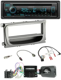 Автомагнитола Kenwood Bluetooth DAB CD USB для Ford S-Max/Mondeo (2007–2014, CAN, поддержка кнопок на руле)
