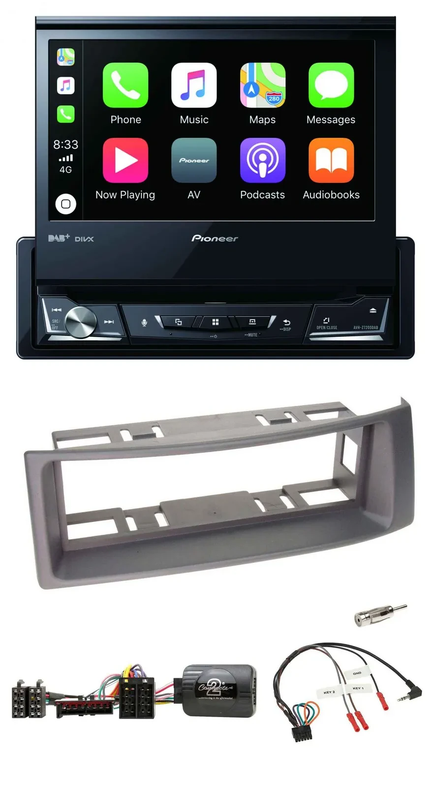 Pioneer DVD Bluetooth DAB USB Lenkrad Autoradio für Renault Megane Scenic 96-00