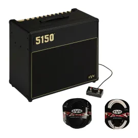 EVH 5150 Iconic Series EL34 40W 1x12 Black Tube Combo Amplifier Bundle