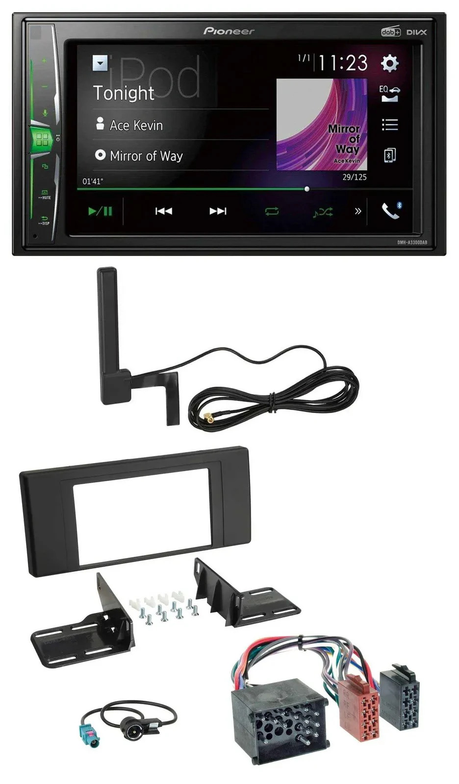 Автомагнитола для BMW X5 (E53 2000–2002) Pioneer 2DIN MP3 DAB AUX Bluetooth