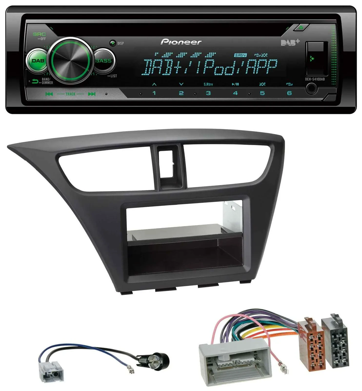 Pioneer USB MP3 DAB AUX CD Autoradio für Honda Civic (ab 2012)