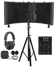 Recording Kit w/Mixer+Warm Audio Studio Mic+Isolation Shield+Headphones+Stand