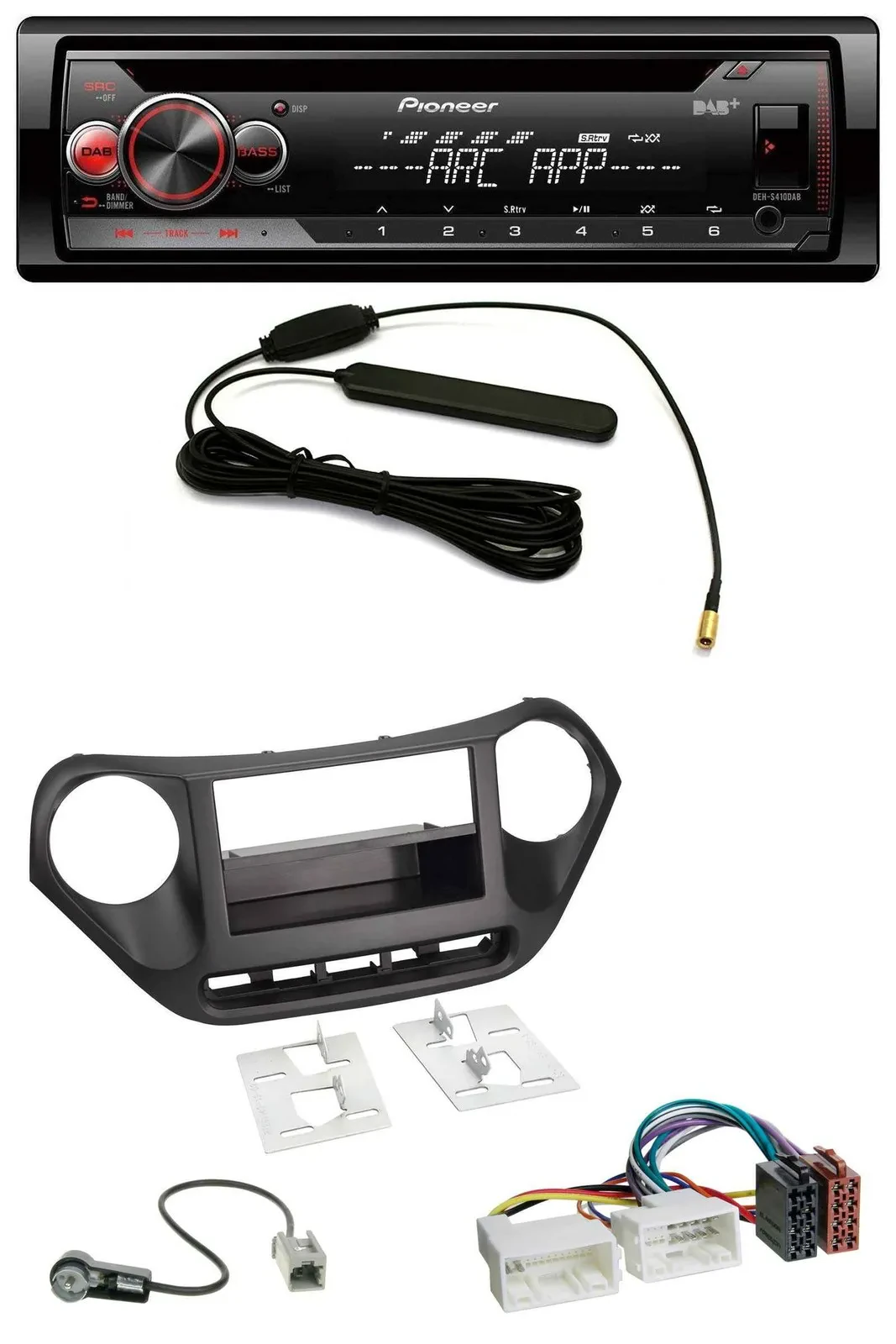 Pioneer CD USB AUX DAB MP3 Autoradio für Hyundai i10 (ab 2013)