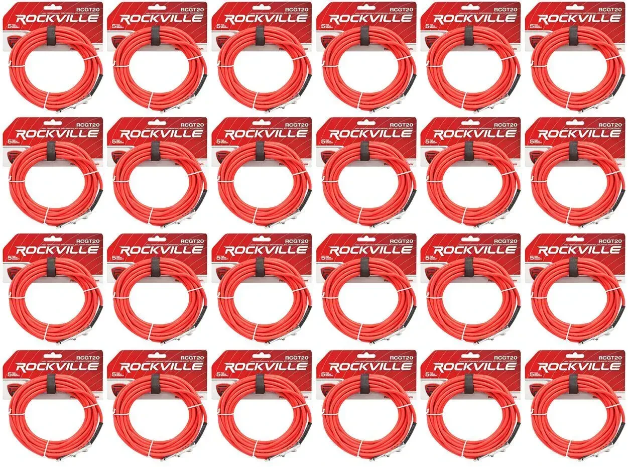 Инструментальный кабель Rockville RCGT20R Red 6.1 м (24 штуки)