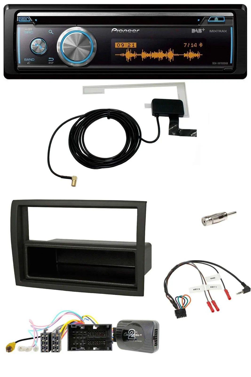 Pioneer Bluetooth DAB Lenkrad USB CD Autoradio für Citroen Jumper 2014-2021 schw