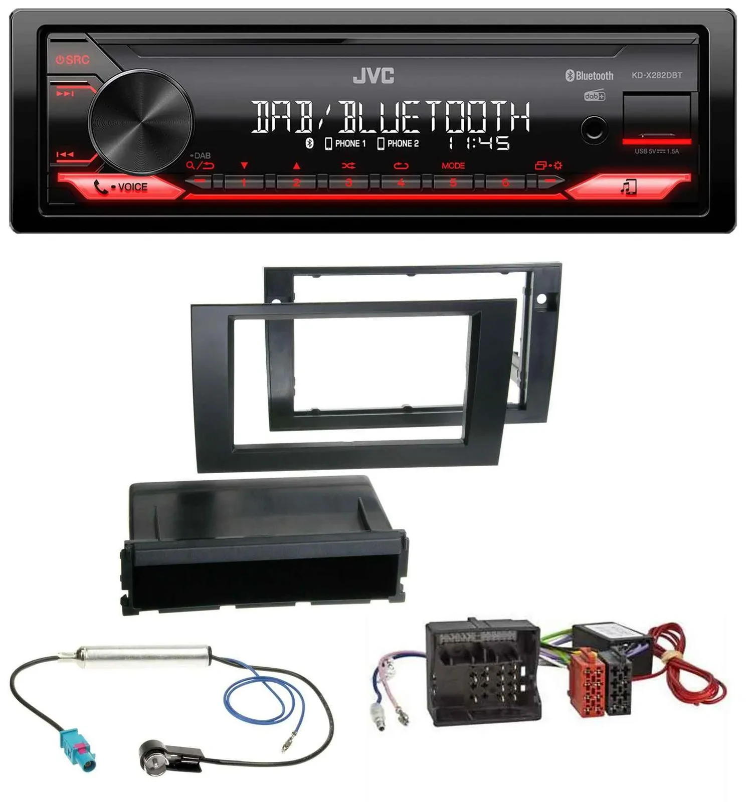 JVC Bluetooth USB DAB MP3 Autoradio für Audi A4 B7 04-08 Symphony Aktivsystem MO