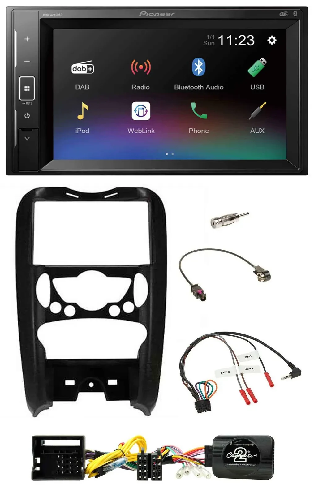 Автомагнитола Pioneer для Mini Cooper 2006–2014, 2DIN, DAB, Bluetooth, USB