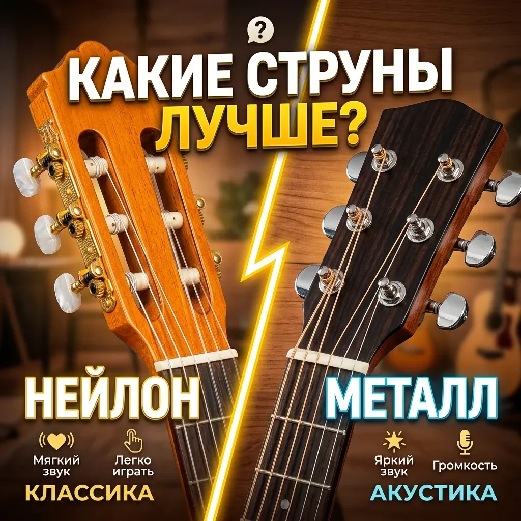 Какие струны лучше: нейлоновые или металлические