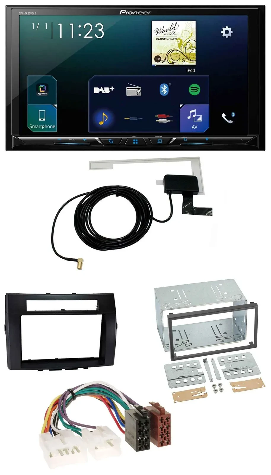 Pioneer 2DIN DAB USB MP3 Bluetooth Autoradio für Toyota Corolla 04-09 Verso schw