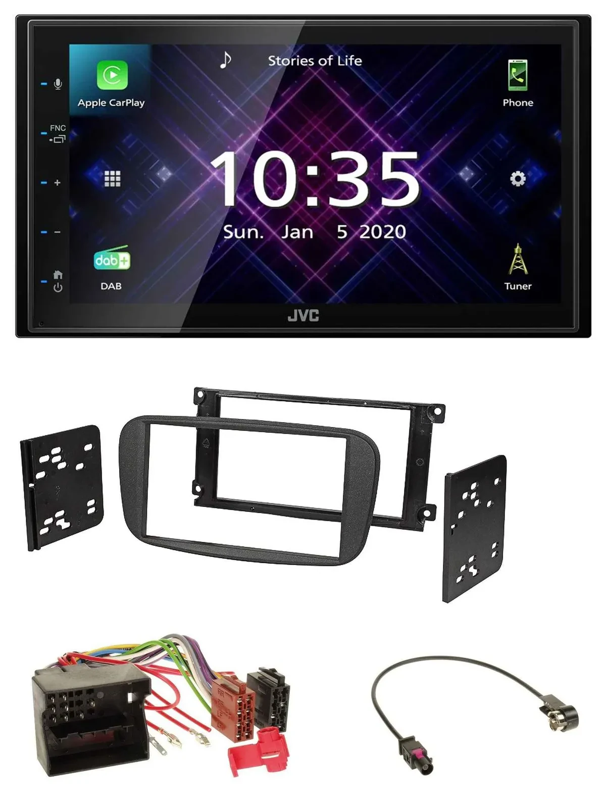 JVC DAB 2DIN MP3 Bluetooth USB Autoradio für Ford Focus C-Max Galaxy ab 2007 sch