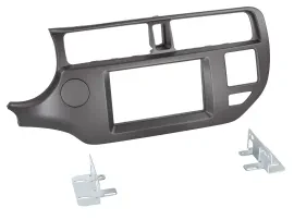 Radioblende Set Doppel DIN Autoradio für Kia Rio UB 2011-2015 anthrazit