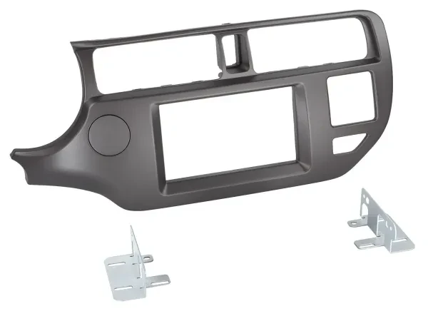 Radioblende Set Doppel DIN Autoradio für Kia Rio UB 2011-2015 anthrazit