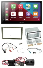 Pioneer USB Lenkrad DAB 2DIN Bluetooth Autoradio für Opel Corsa D satin-stone 09