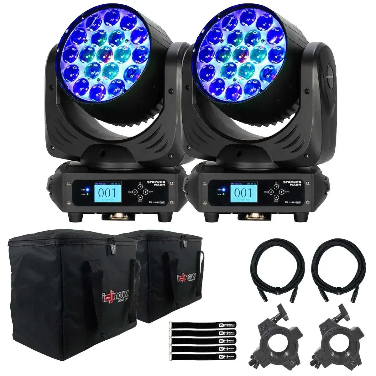 Прибор с полным движением Eliminator Lighting STRYKER WASH LED DMX с аксессуарами (пара)