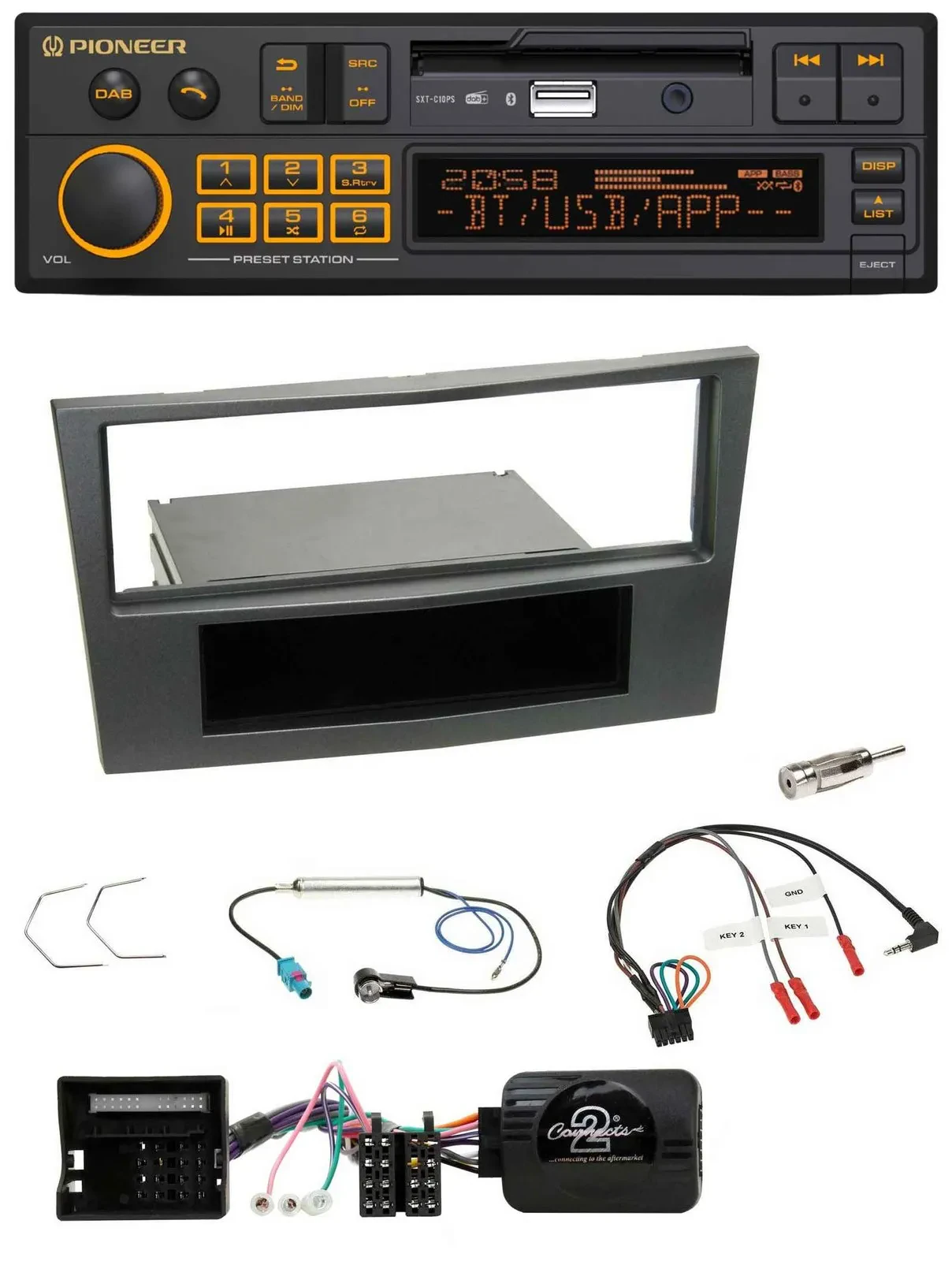 Автомагнитола для Opel Antara/Astra H/Zafira B Pioneer DAB, USB, Bluetooth, совместима с кнопками на руле