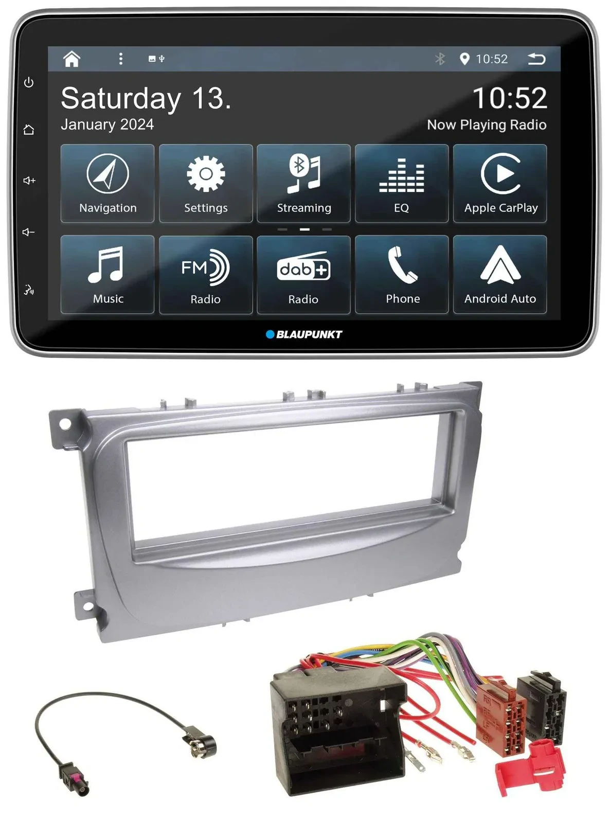 Автомагнитола Blaupunkt USB DAB SD MP3 Bluetooth для Ford S-Max/Mondeo (2007–2014) серебристая