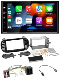 Kenwood DAB USB Bluetooth 2DIN MP3 Autoradio für Fiat 500 ab 12 ISO schwarz